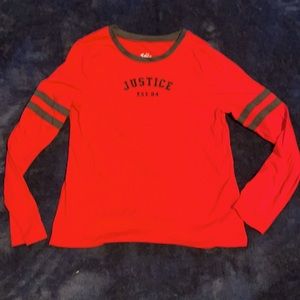 Girls long sleeve top Justice size 12 worn once